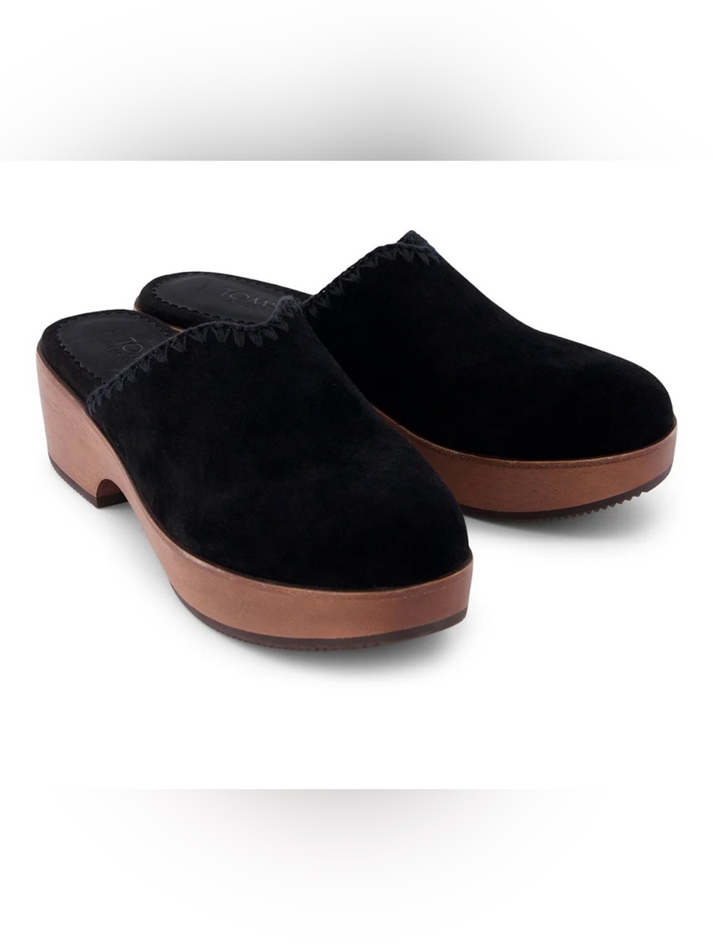 Tom’s Black Velvet Addison Mule Platform Clog Size 7. New w/o tags